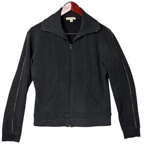 Burberry Womens Full Zip Sweatshirt Brushed Cotton Burberry Striped Arm Size XL